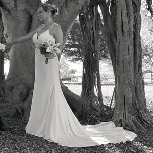 Rebecca Ingram, Cody, wedding dress label size 10 altered to street size 6